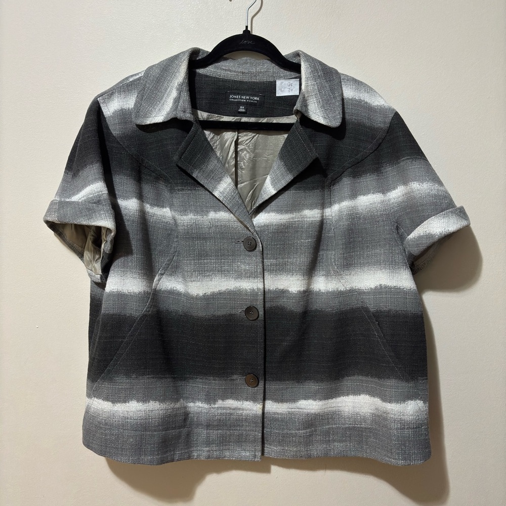 Jones New York Textured Gray Blazer